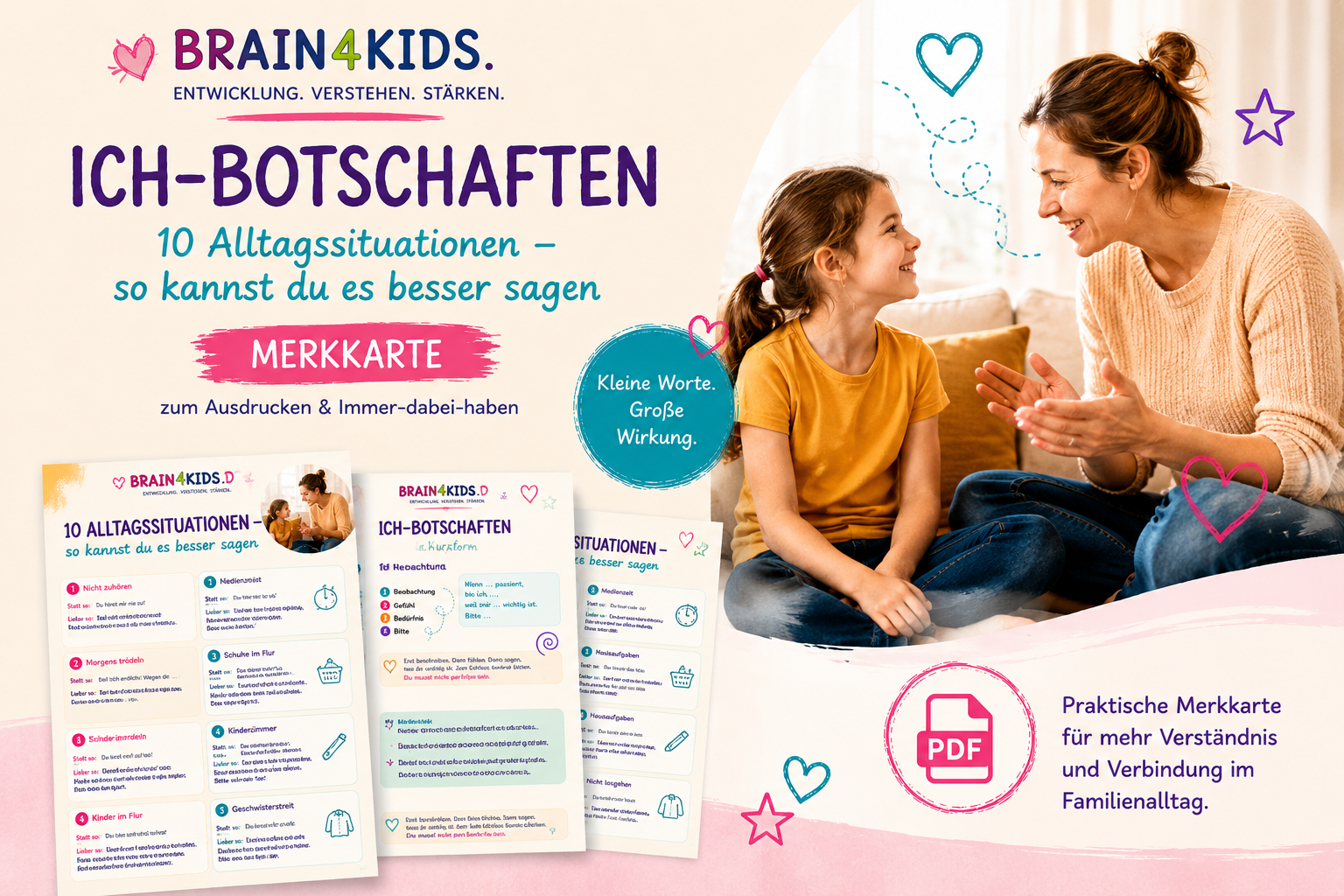 Ich-Botschaften Merkkarte für Eltern