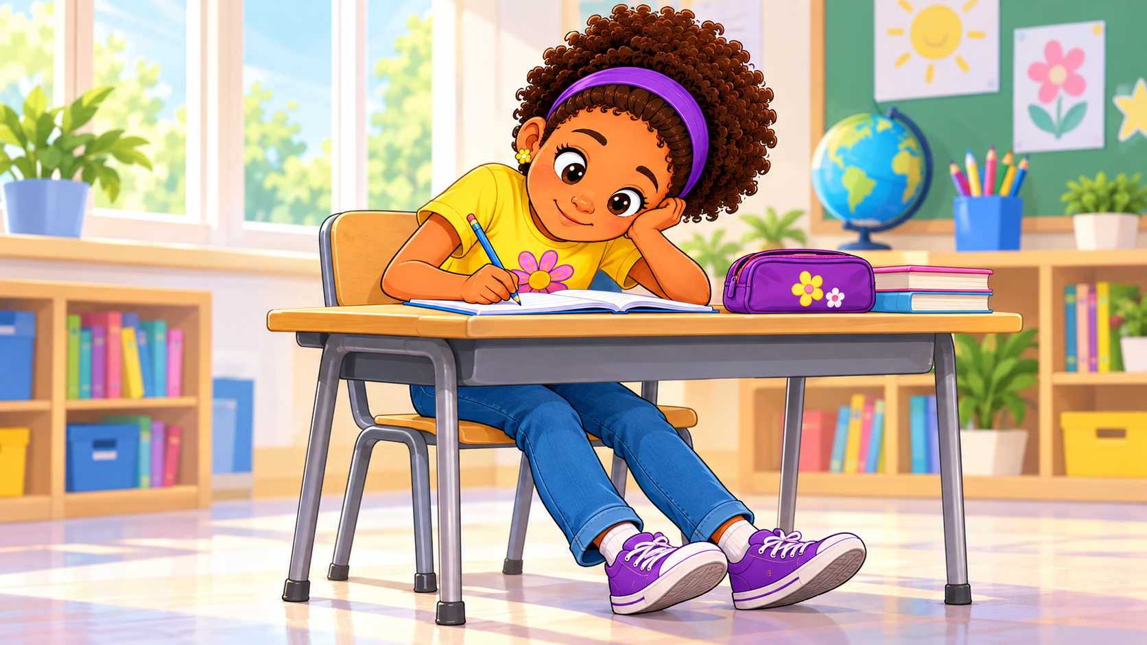 STNR Reflex Symptome bei einem Schulkind – auffällige Sitzhaltung beim Schreiben